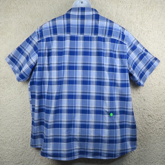 Claiborne* Men's Short Sleeve Button Down Curved Hem Plaid Shirt~ Size 3XLT - Picture 2 of 11